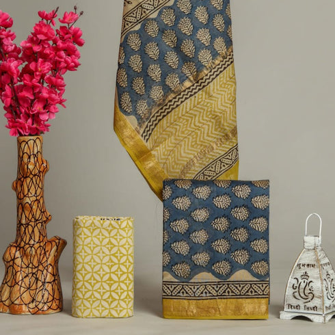 Bagru Print Maheshwari Silk Suit Set (MSL35)